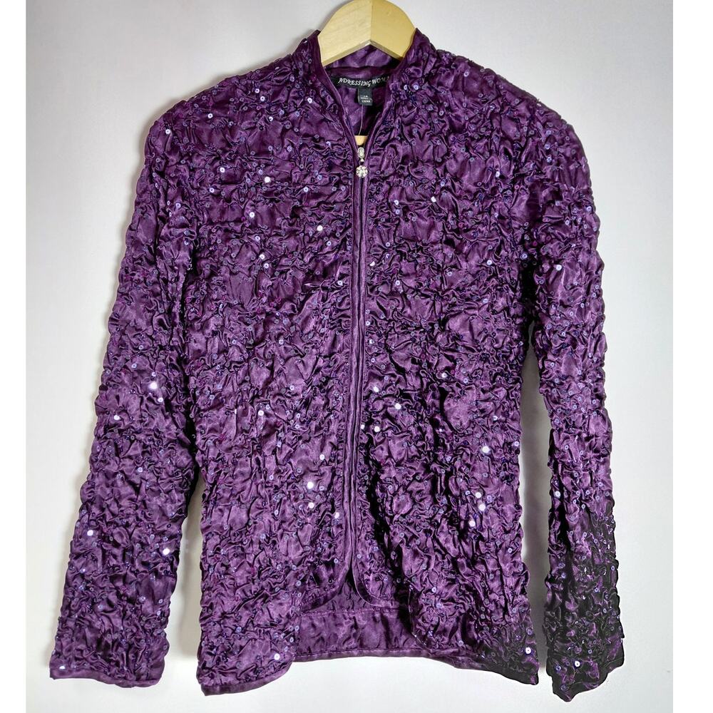 NWT ADRESSING WOMAN Sequin Jacket  Solid Long Sleeve Women Size XS